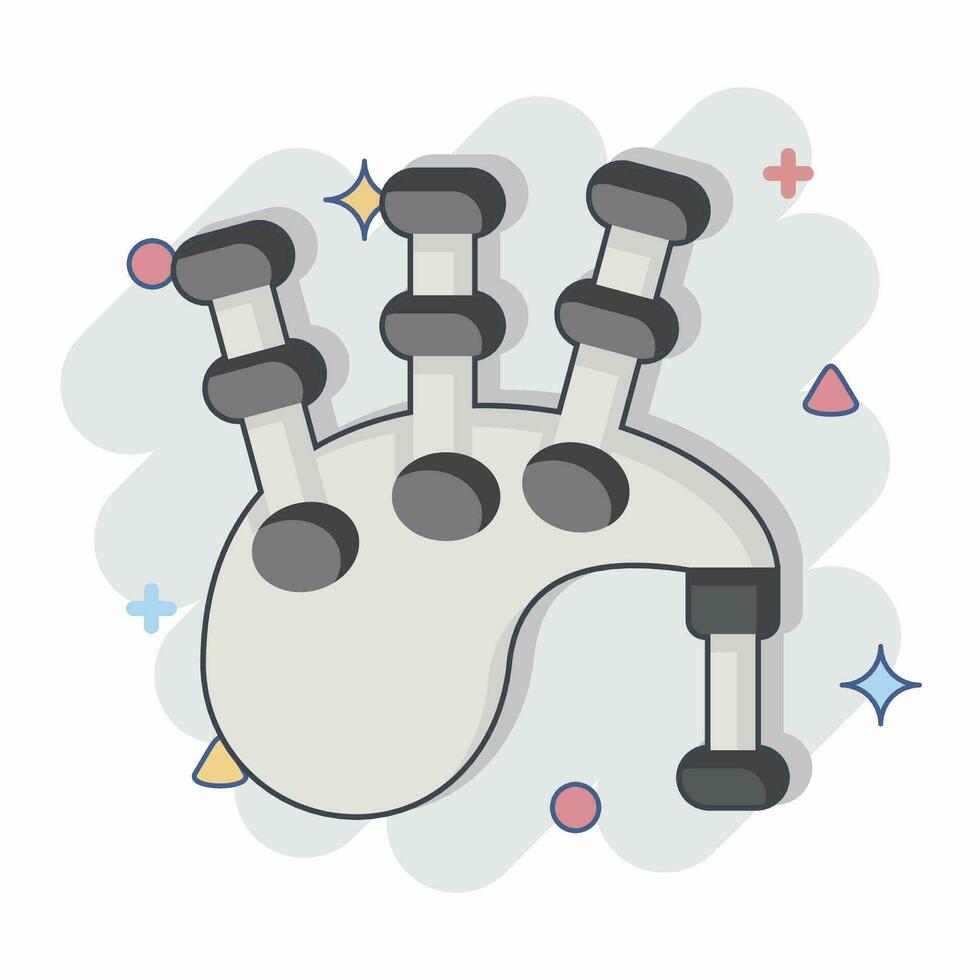 Icon Bagpipes. related to Celtic symbol. comic style. simple design editable. simple illustration vector