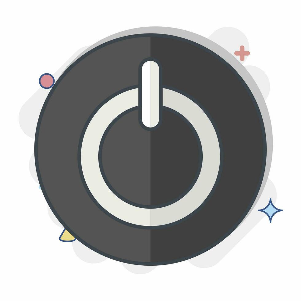 Icon Power Button. related to Air Conditioning symbol. comic style. simple design editable. simple illustration vector