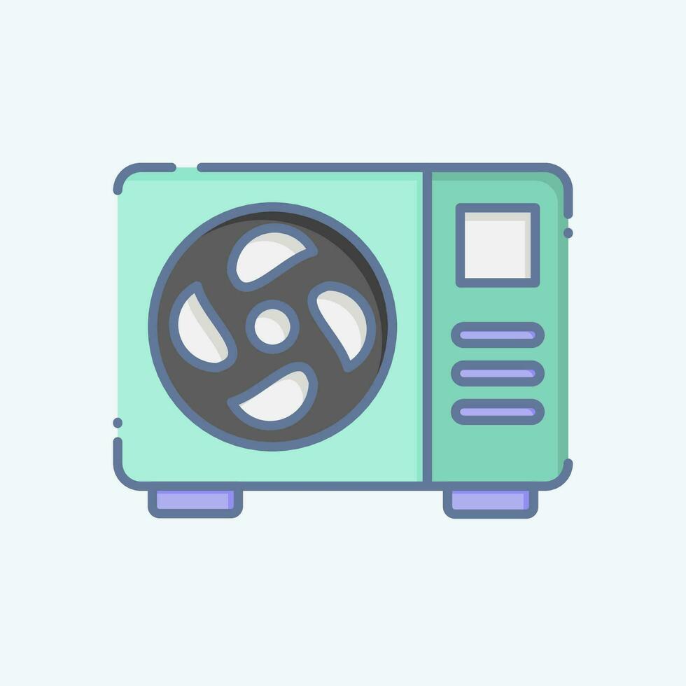 Icon Out Door Air. related to Air Conditioning symbol. doodle style. simple design editable. simple illustration vector