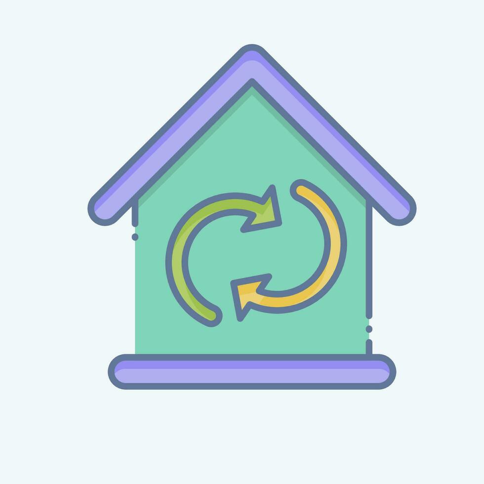 Icon Circulating Air. related to Air Conditioning symbol. doodle style. simple design editable. simple illustration vector