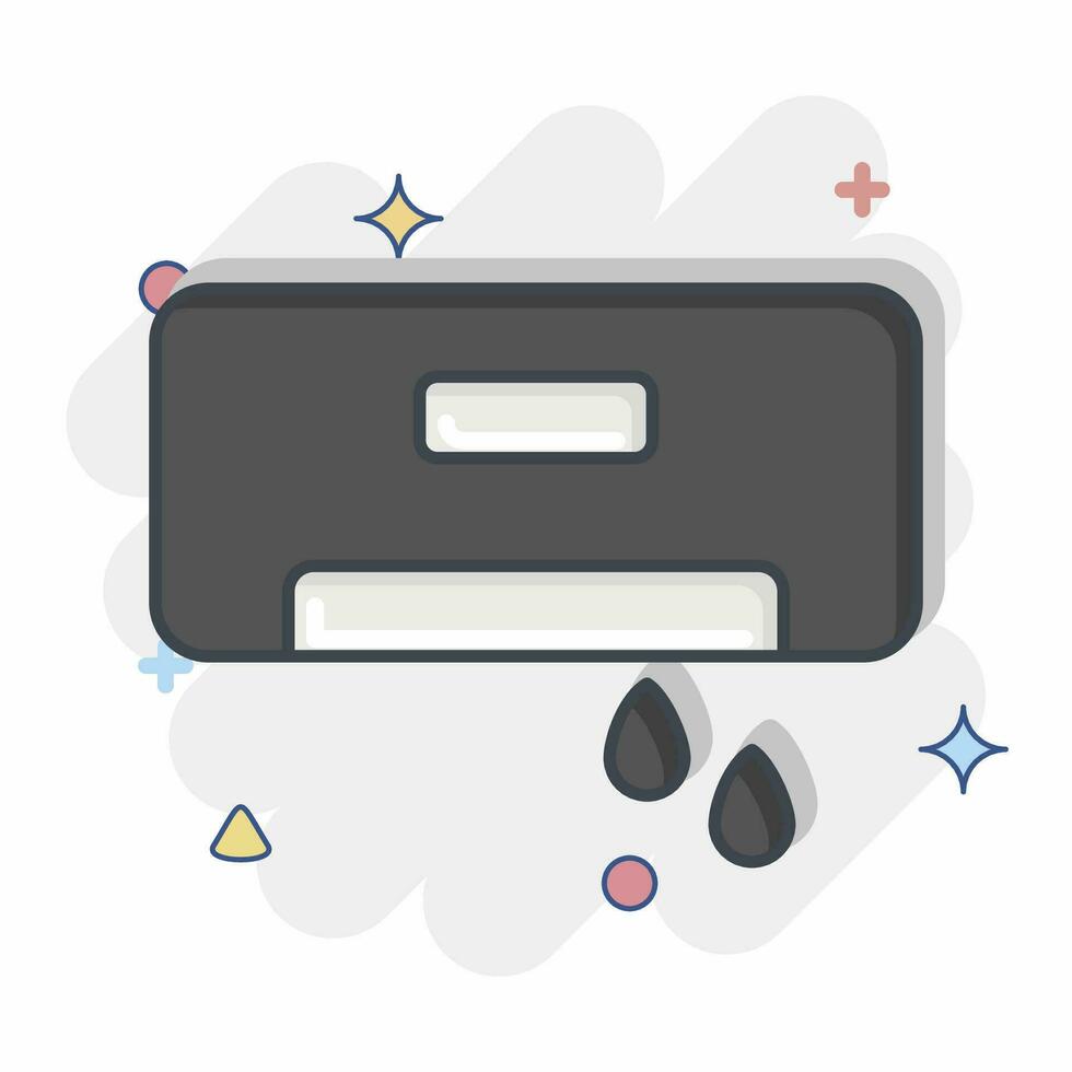 Icon Air Conditioning Water. related to Air Conditioning symbol. comic style. simple design editable. simple illustration vector