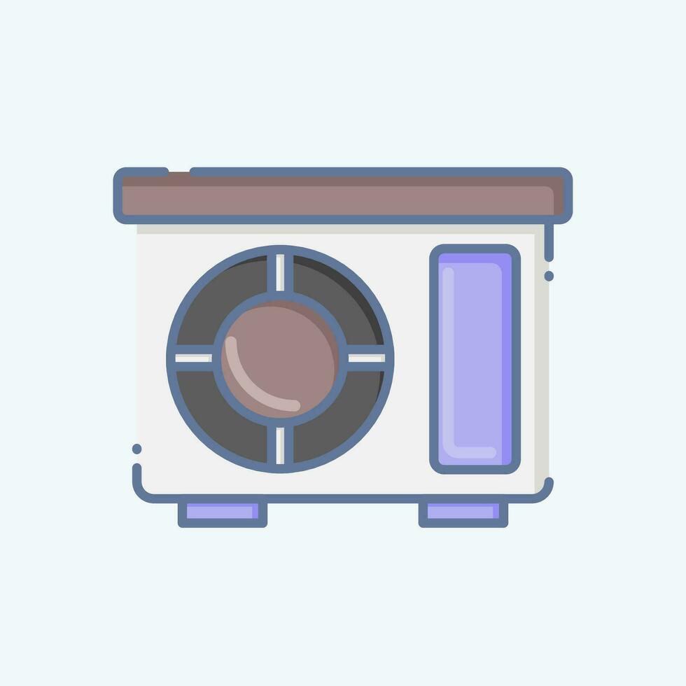 Icon Out Door Unit. related to Air Conditioning symbol. doodle style. simple design editable. simple illustration vector