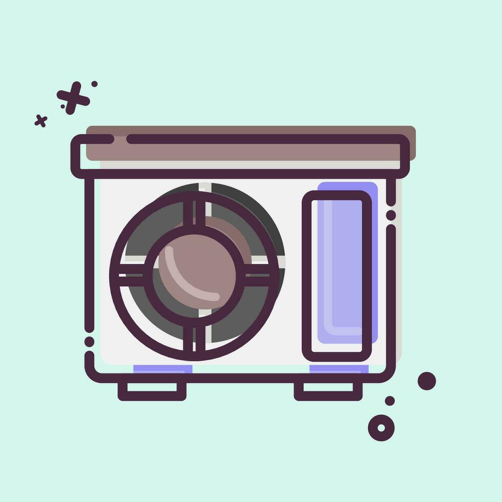 Icon Out Door Unit. related to Air Conditioning symbol. MBE style. simple design editable. simple illustration vector