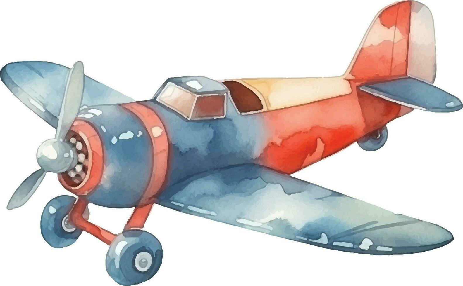 avión acuarela ilustración vector