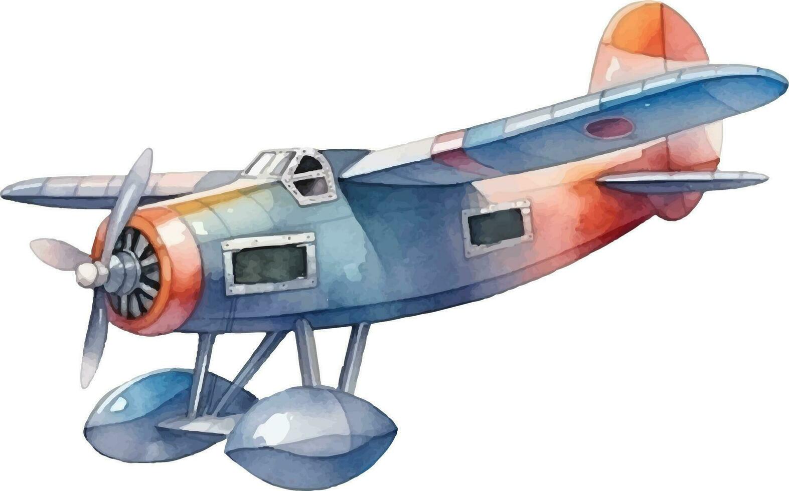 avión acuarela ilustración vector