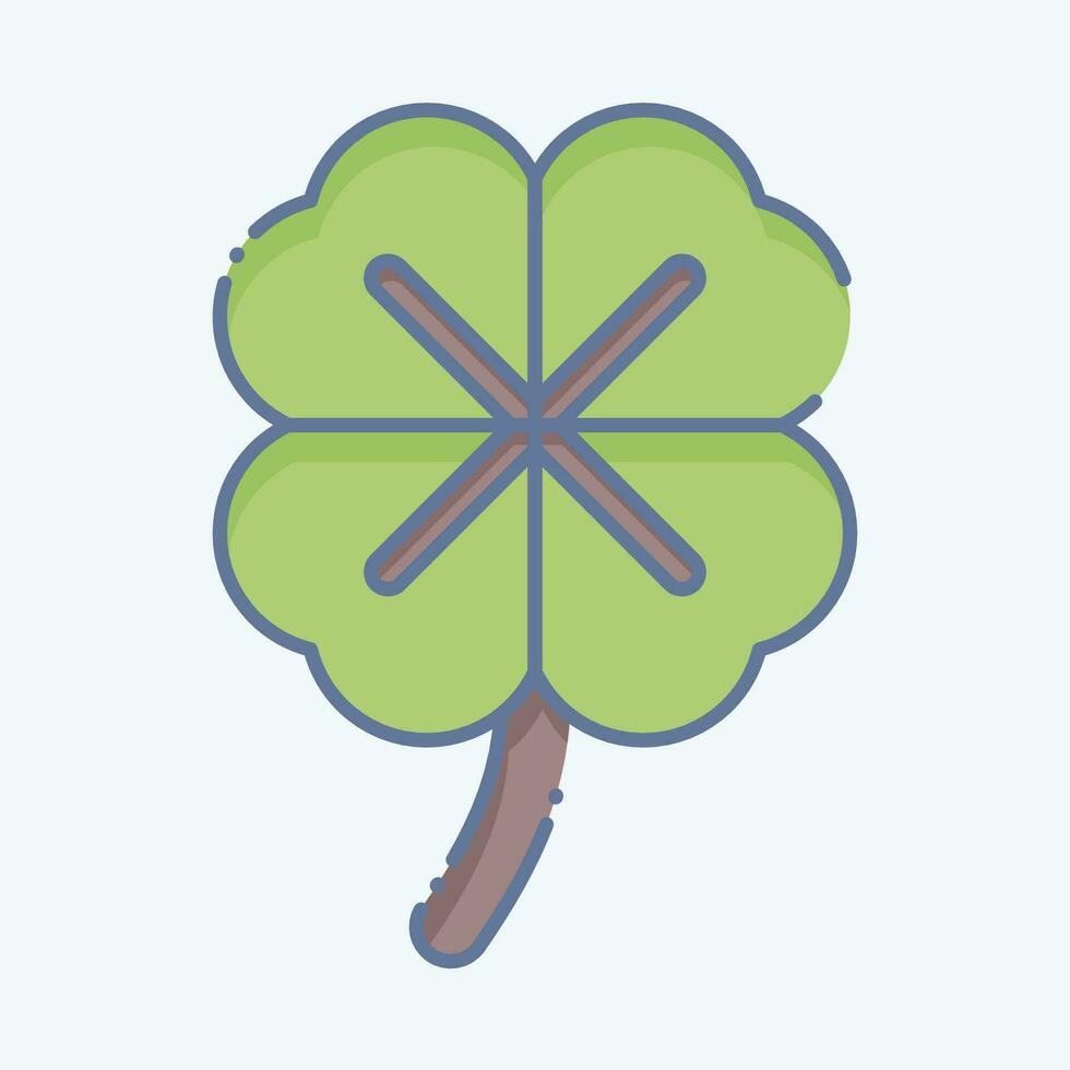 Icon Clover. related to Celtic symbol. doodle style. simple design editable. simple illustration vector