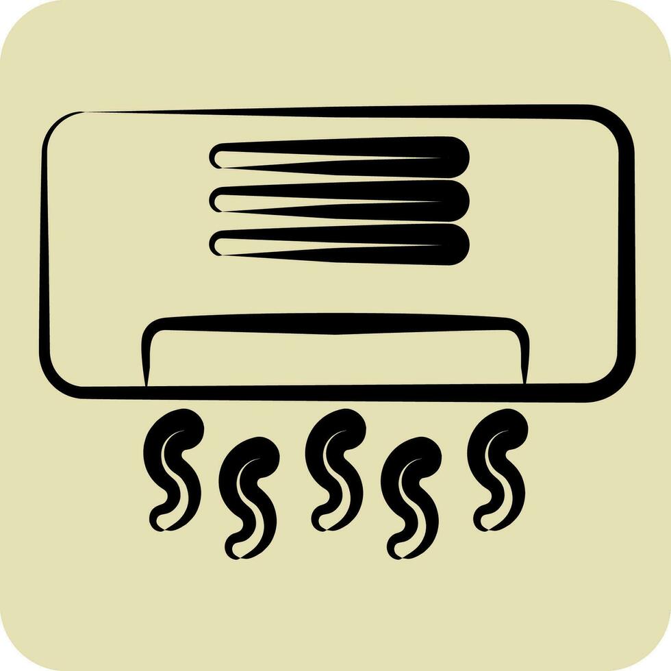 Icon Air Conditioning. related to Air Conditioning symbol. hand drawn style. simple design editable. simple illustration vector