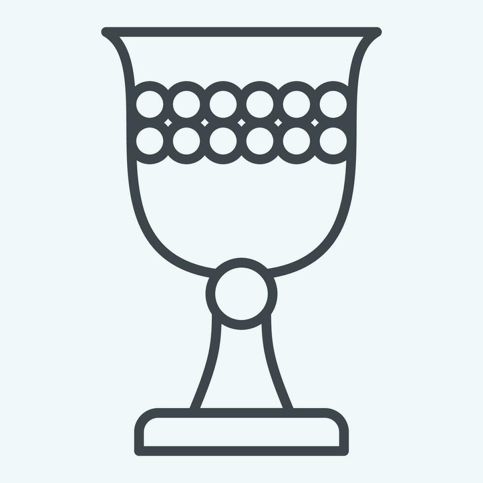 Icon Chalice. related to Celtic symbol. line style. simple design editable. simple illustration vector