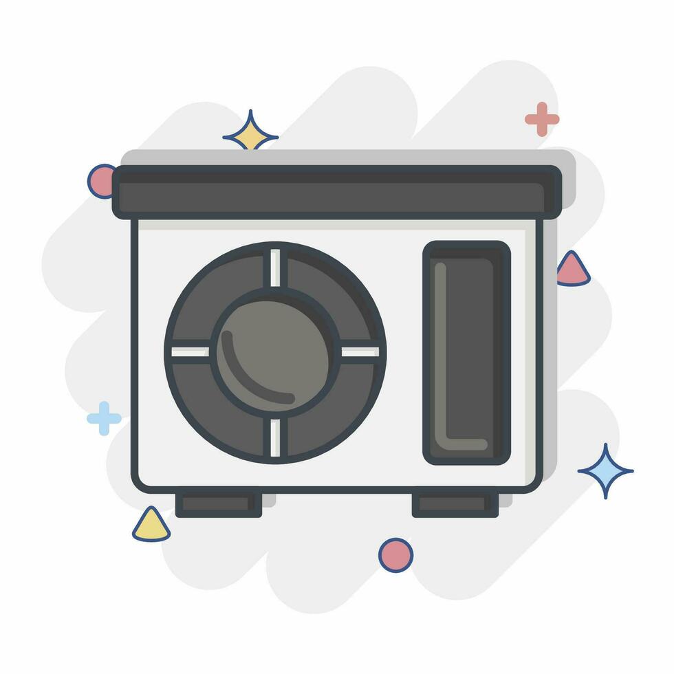 Icon Out Door Unit. related to Air Conditioning symbol. comic style. simple design editable. simple illustration vector