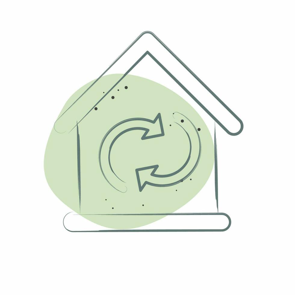 Icon Circulating Air. related to Air Conditioning symbol. Color Spot Style. simple design editable. simple illustration vector