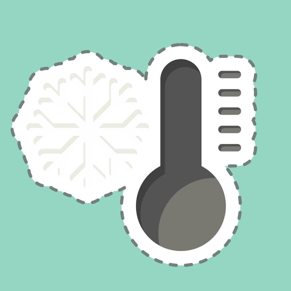 Sticker line cut Cold. related to Air Conditioning symbol. simple design editable. simple illustration vector