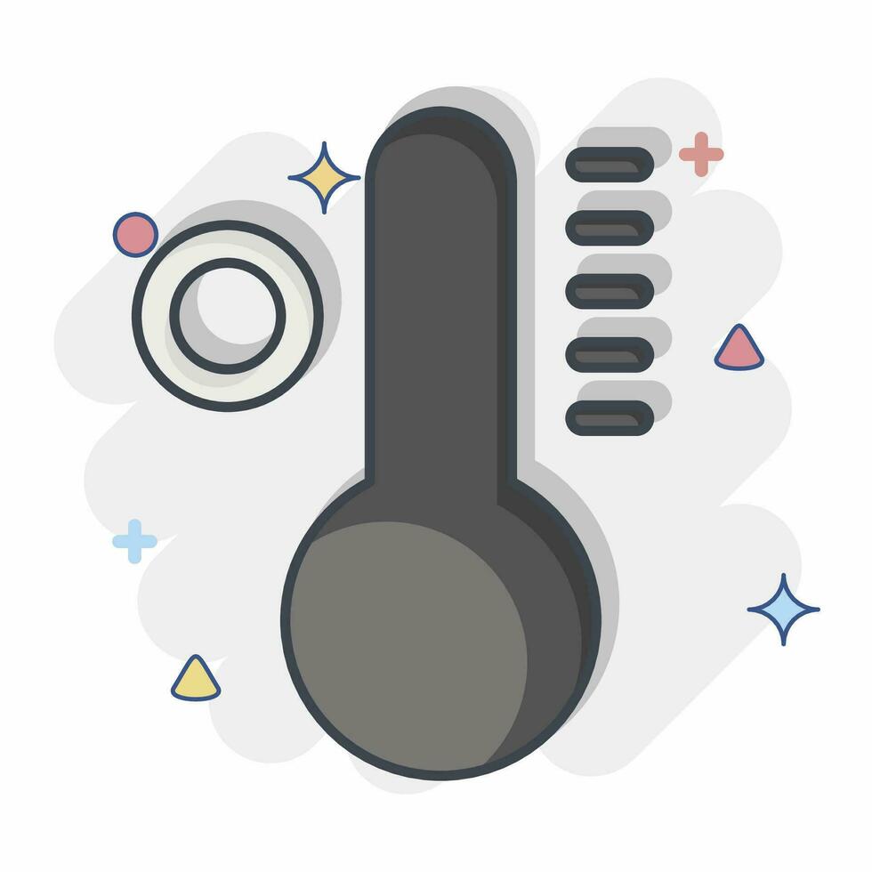 Icon Temperature. related to Air Conditioning symbol. comic style. simple design editable. simple illustration vector