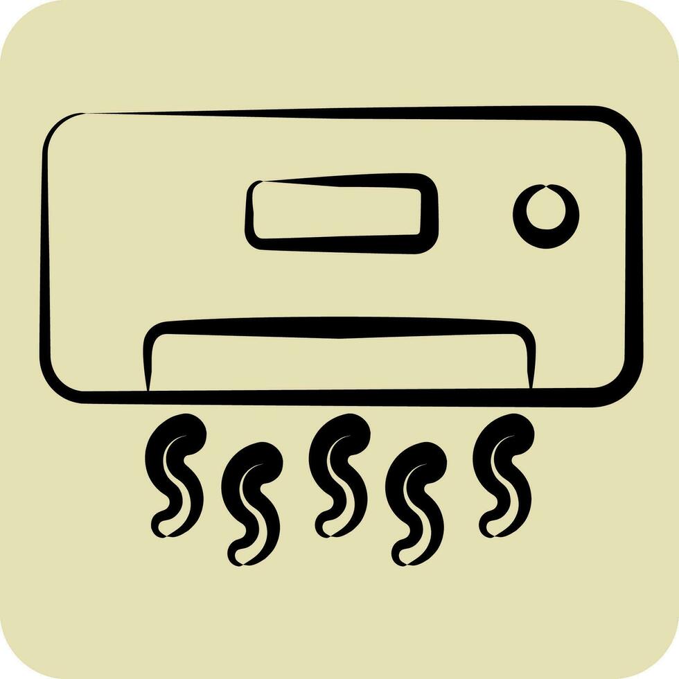 Icon Coolling. related to Air Conditioning symbol. hand drawn style. simple design editable. simple illustration vector