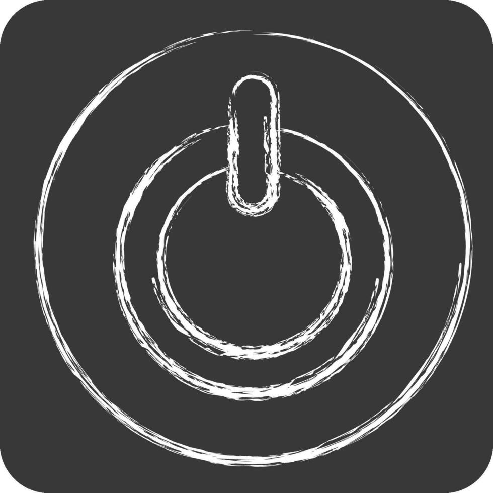 Icon Power Button. related to Air Conditioning symbol. chalk Style. simple design editable. simple illustration vector