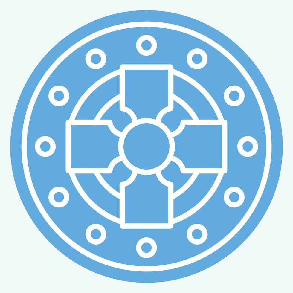 Icon Coin. related to Celtic symbol. blue eyes style. simple design editable. simple illustration vector
