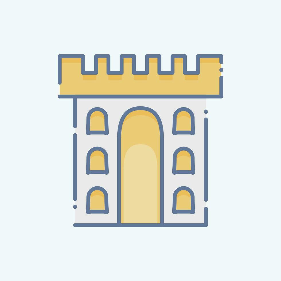 Icon Castle. related to Celtic symbol. doodle style. simple design editable. simple illustration vector