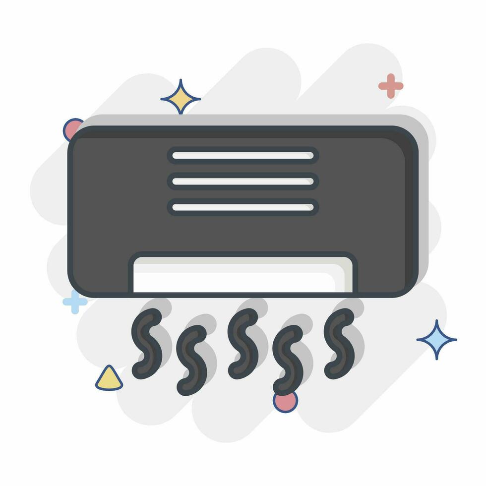 Icon Air Conditioning. related to Air Conditioning symbol. comic style. simple design editable. simple illustration vector