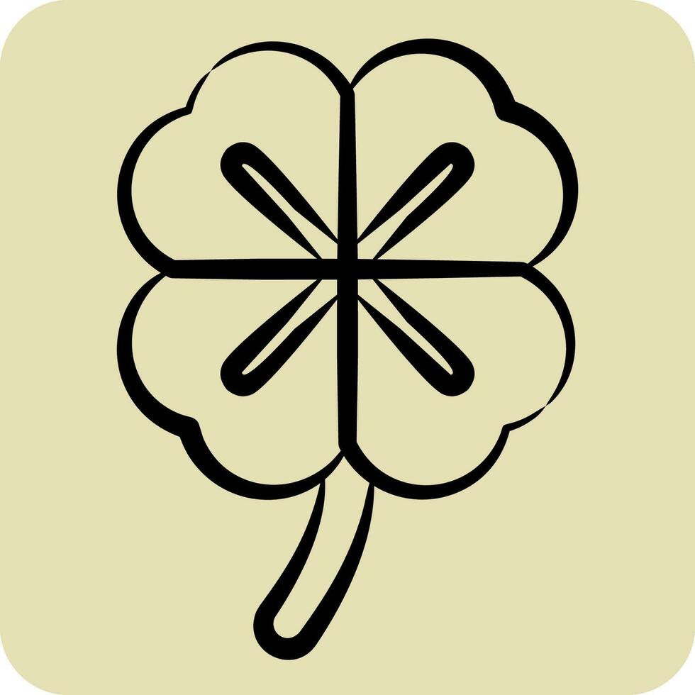 Icon Clover. related to Celtic symbol. hand drawn style. simple design editable. simple illustration vector