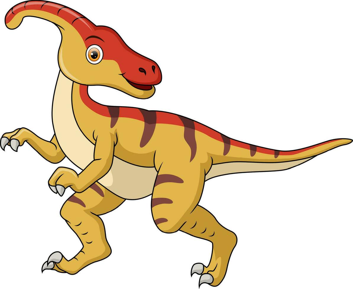 Cute parasaurolophus cartoon on white background vector