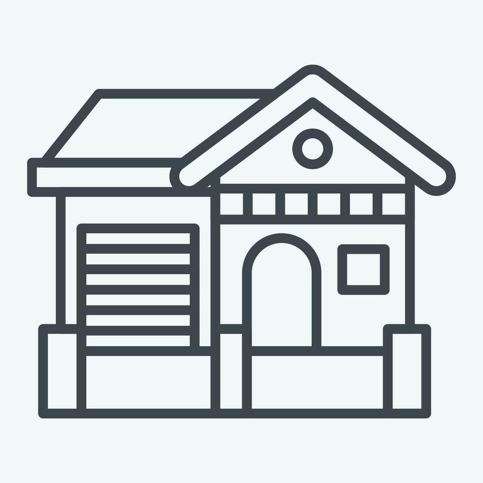 Icon Cottage. related to Accommodations symbol. line style. simple design editable. simple illustration vector
