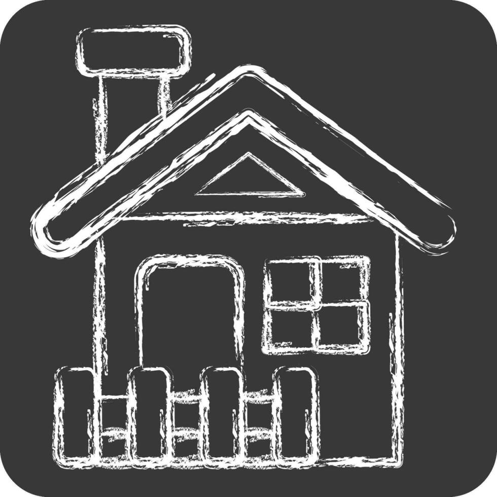 Icon Cabin. related to Accommodations symbol. chalk Style. simple design editable. simple illustration vector