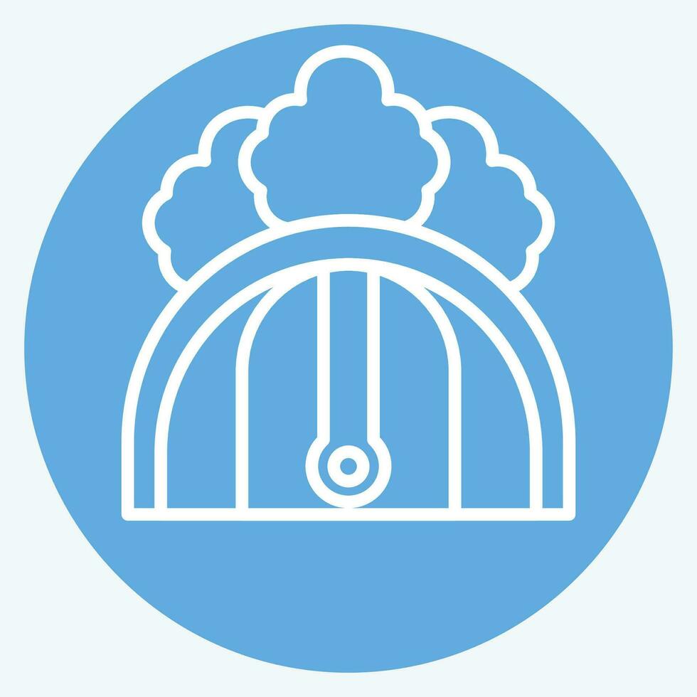Icon Camping Ground Parking. related to Accommodations symbol. blue eyes style. simple design editable. simple illustration vector