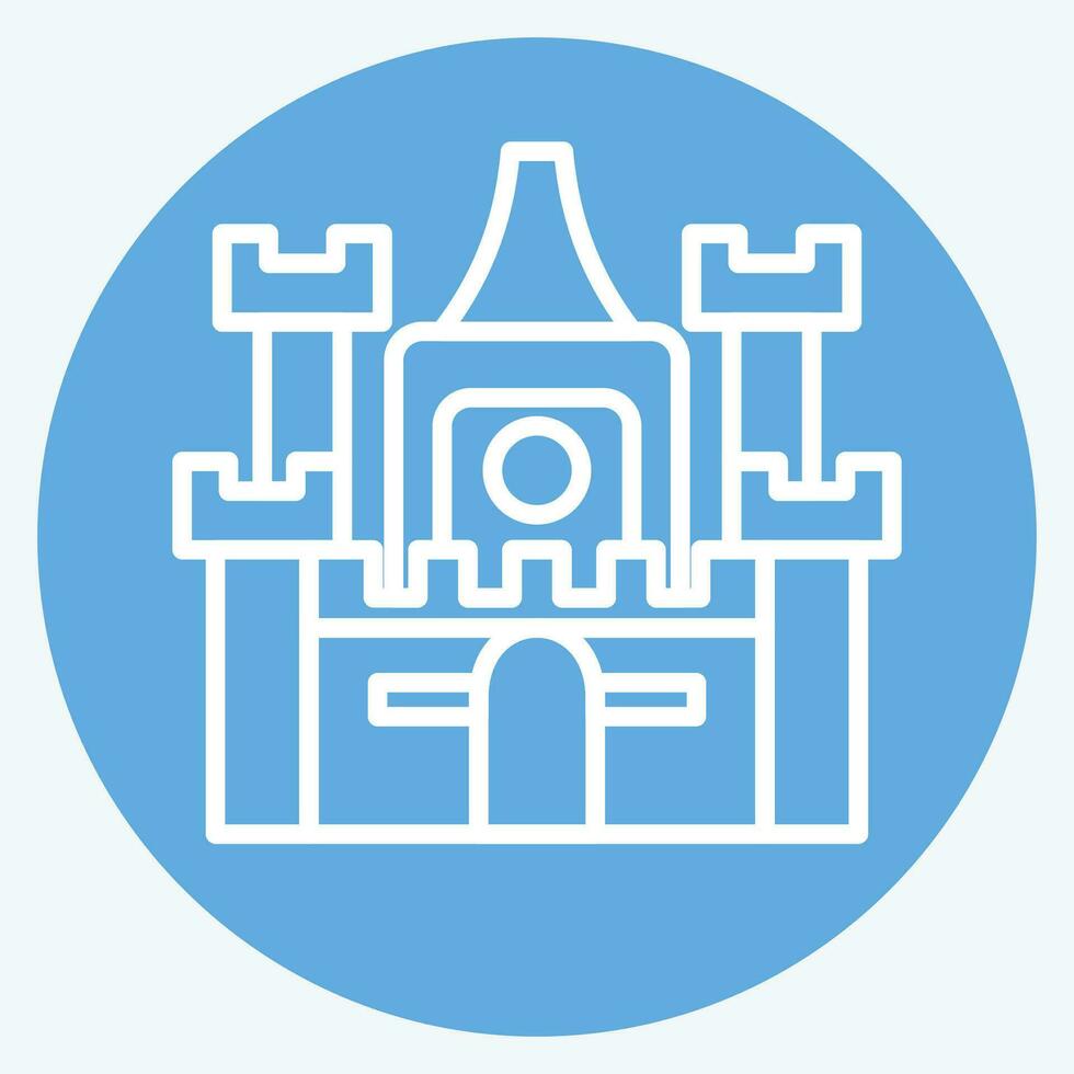 Icon Castle. related to Accommodations symbol. blue eyes style. simple design editable. simple illustration vector