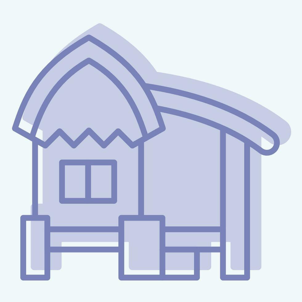 Icon Hut. related to Accommodations symbol. two tone style. simple design editable. simple illustration vector