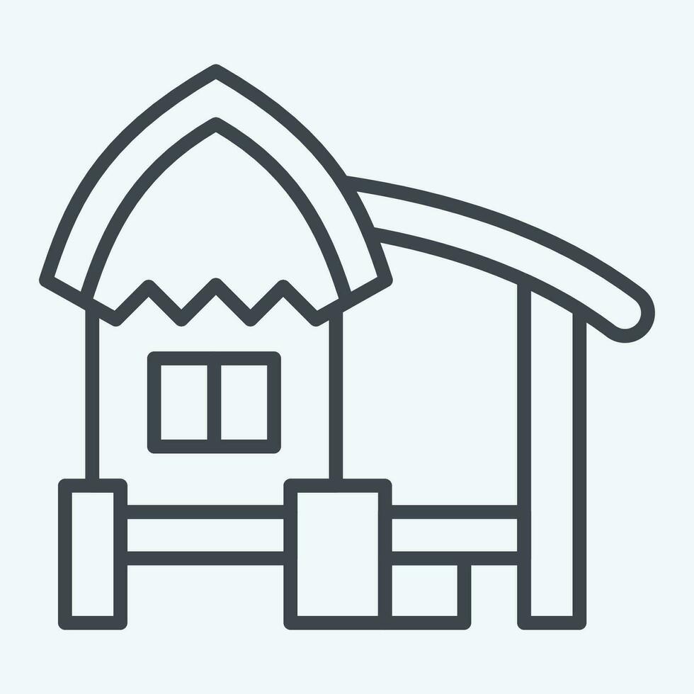 Icon Hut. related to Accommodations symbol. line style. simple design editable. simple illustration vector