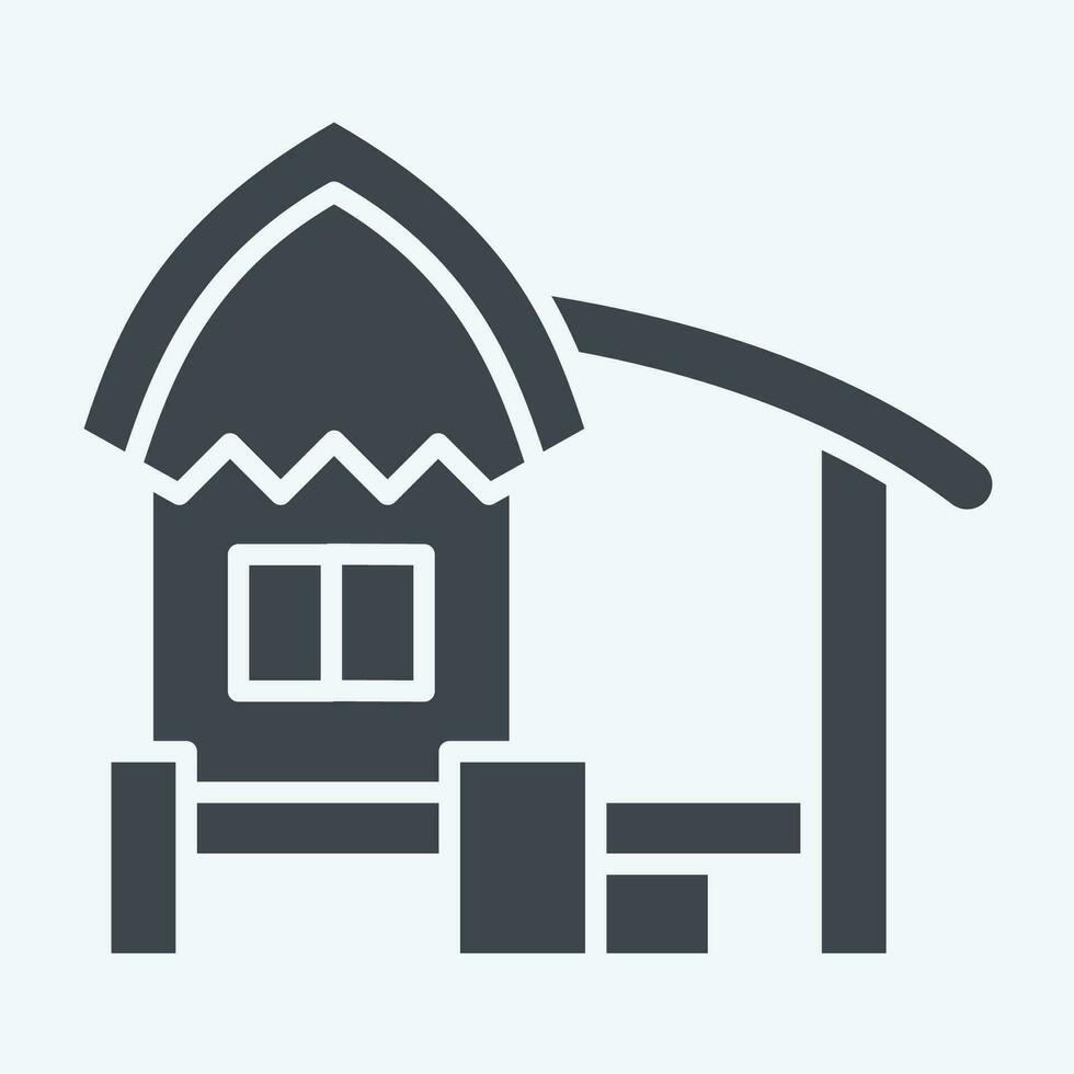 Icon Hut. related to Accommodations symbol. glyph style. simple design editable. simple illustration vector