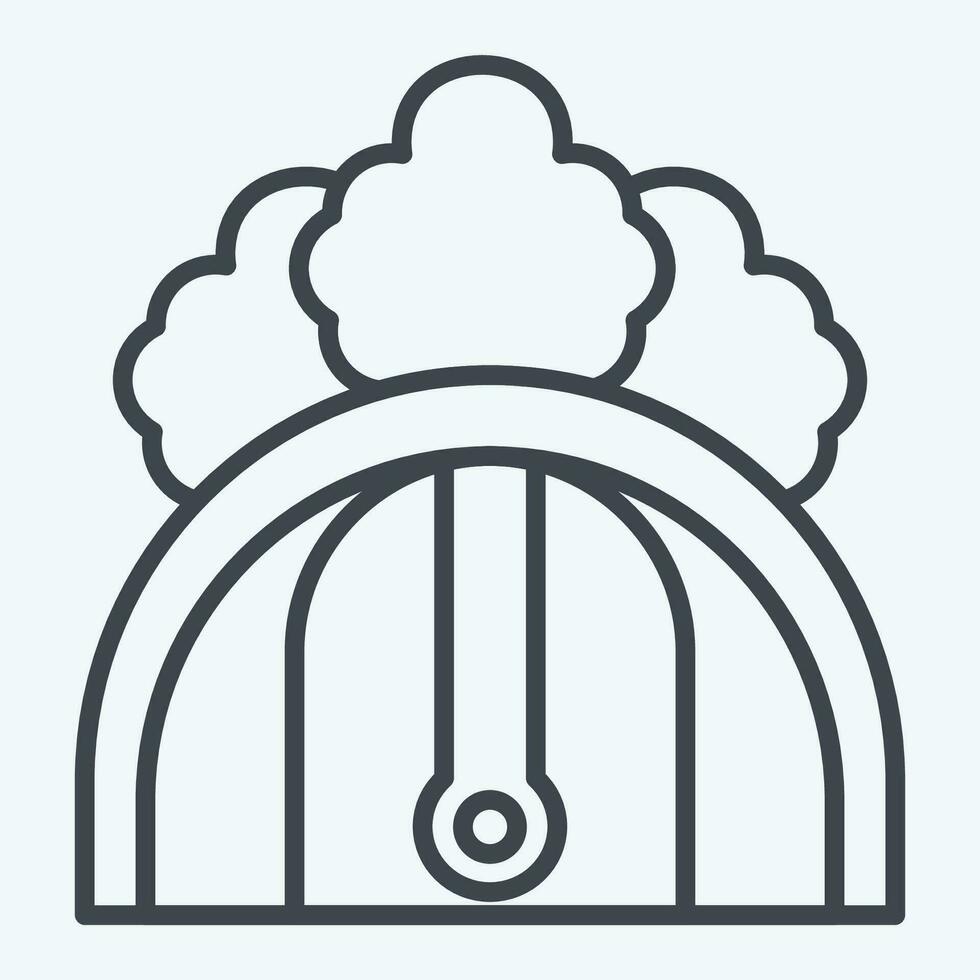 Icon Camping Ground Parking. related to Accommodations symbol. line style. simple design editable. simple illustration vector