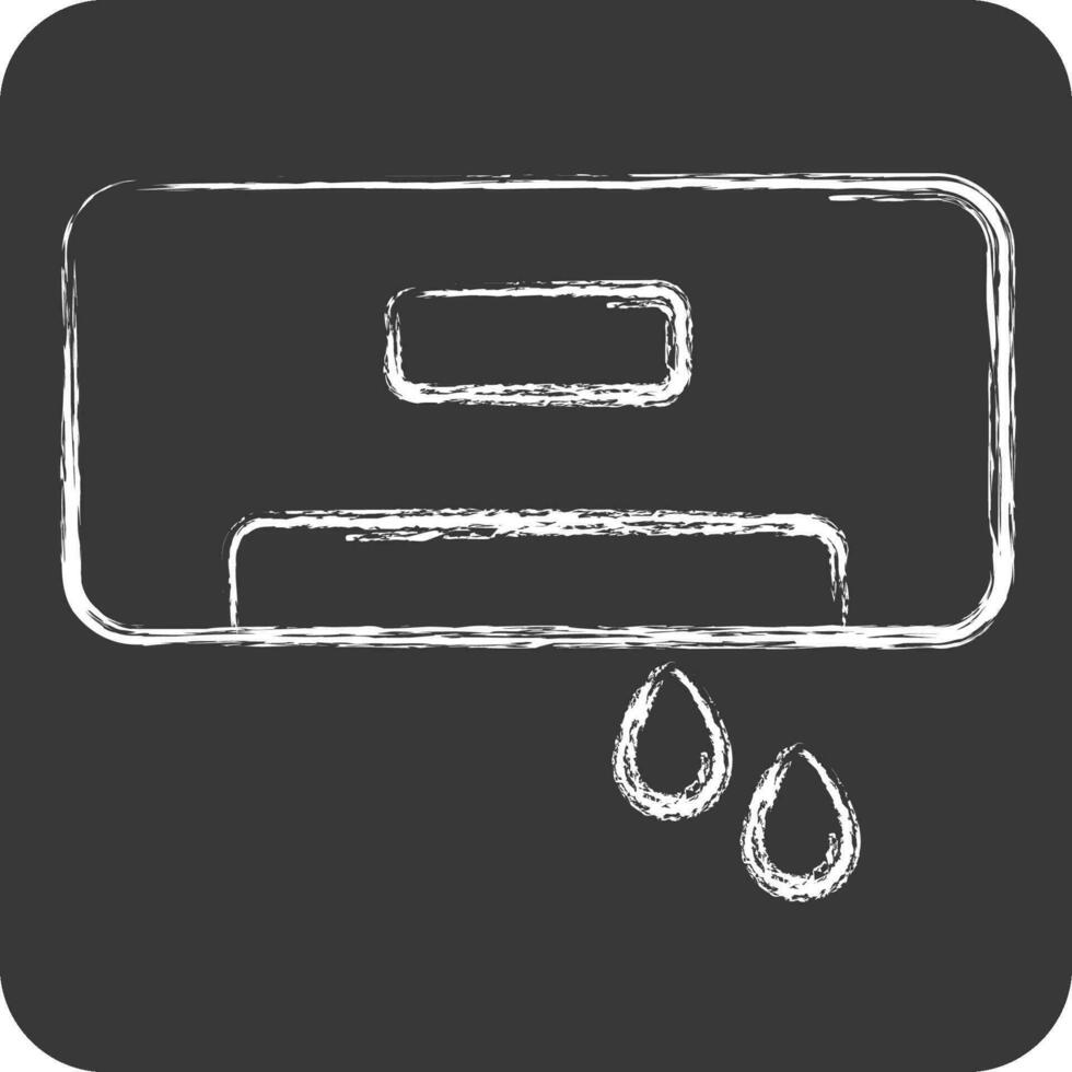 Icon Air Conditioning Water. related to Air Conditioning symbol. chalk Style. simple design editable. simple illustration vector