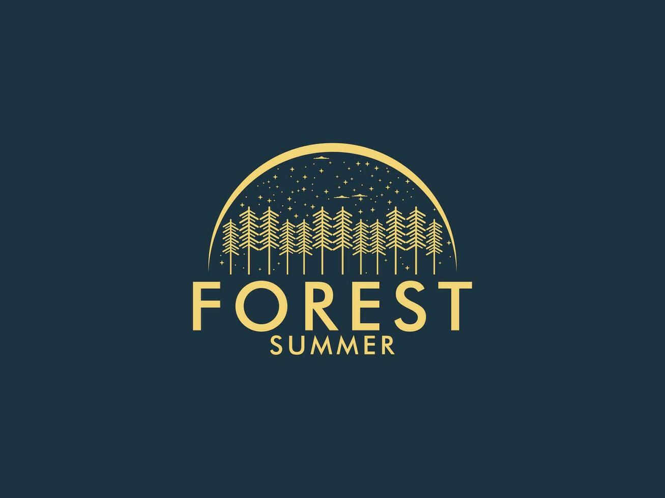 Forest logo vector, camping and outdoor logo template vector