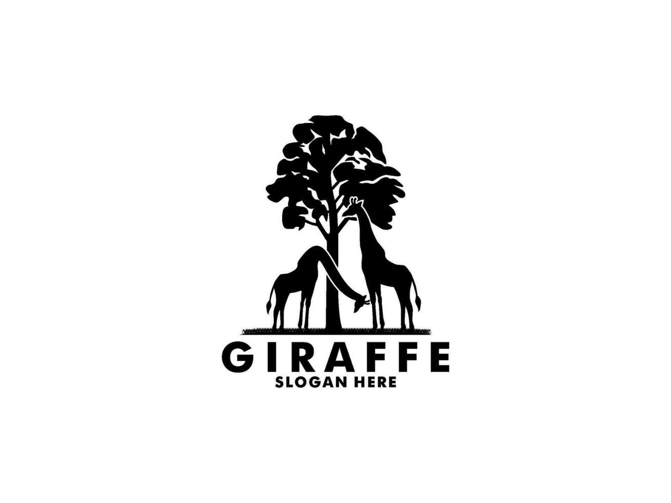 Giraffe logo vector, Giraffe silhouette logo design template vector