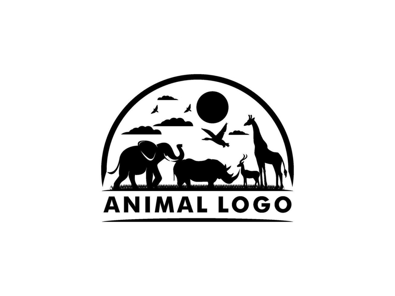 animal conservación logo diseño. fauna silvestre safari logo vector modelo