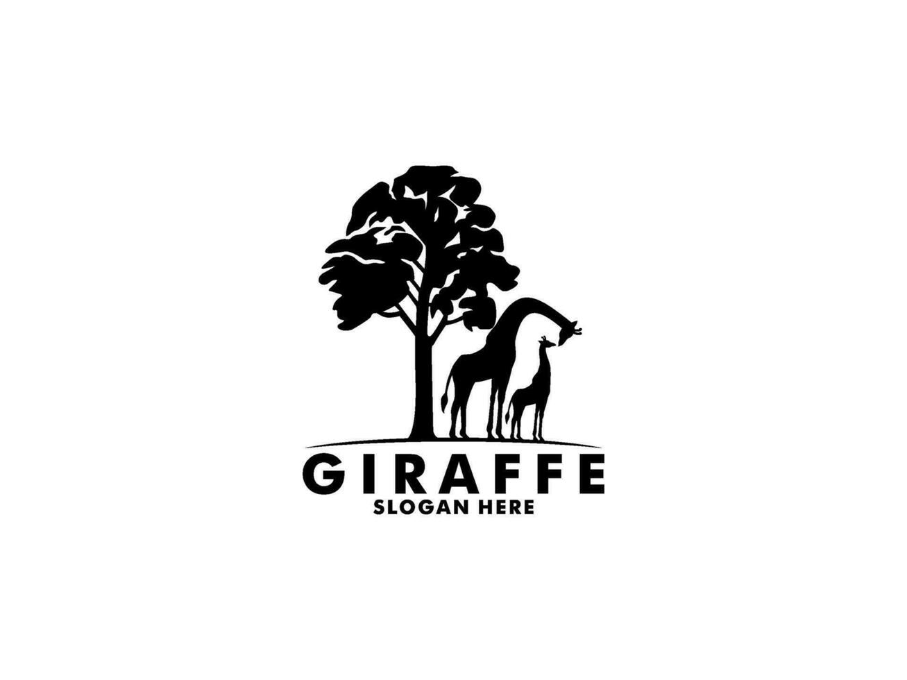 Giraffe logo vector, Giraffe silhouette logo design template vector