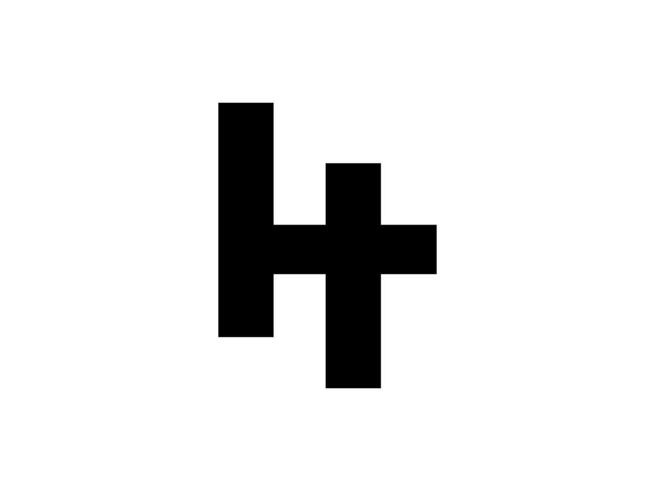 Letter H with Cross logo icon design template vector