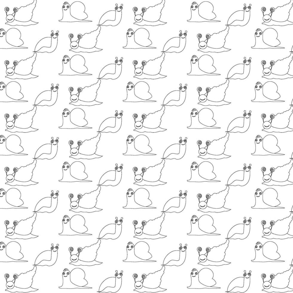 Snail line drawing for design decoration. vector