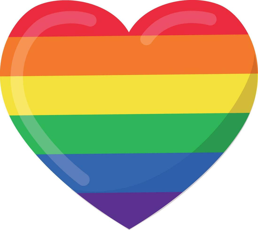 Heart color rainbow lgbt decoration design. vector