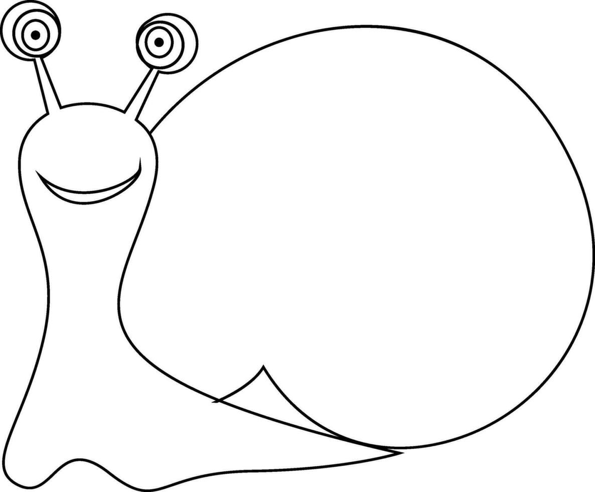 Snail line drawing for design decoration. vector