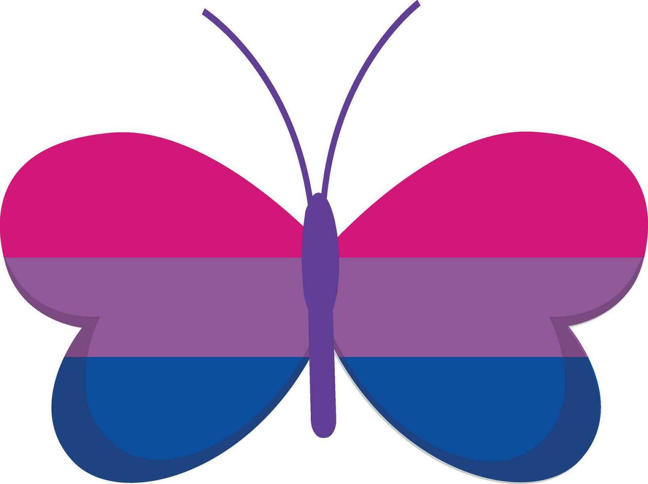 Butterfly is the color of the bisexual flag vector