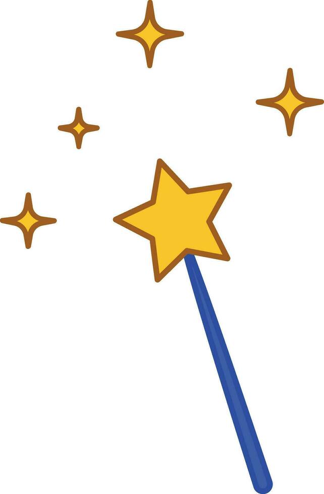 Magic wand with star decoration design. vector