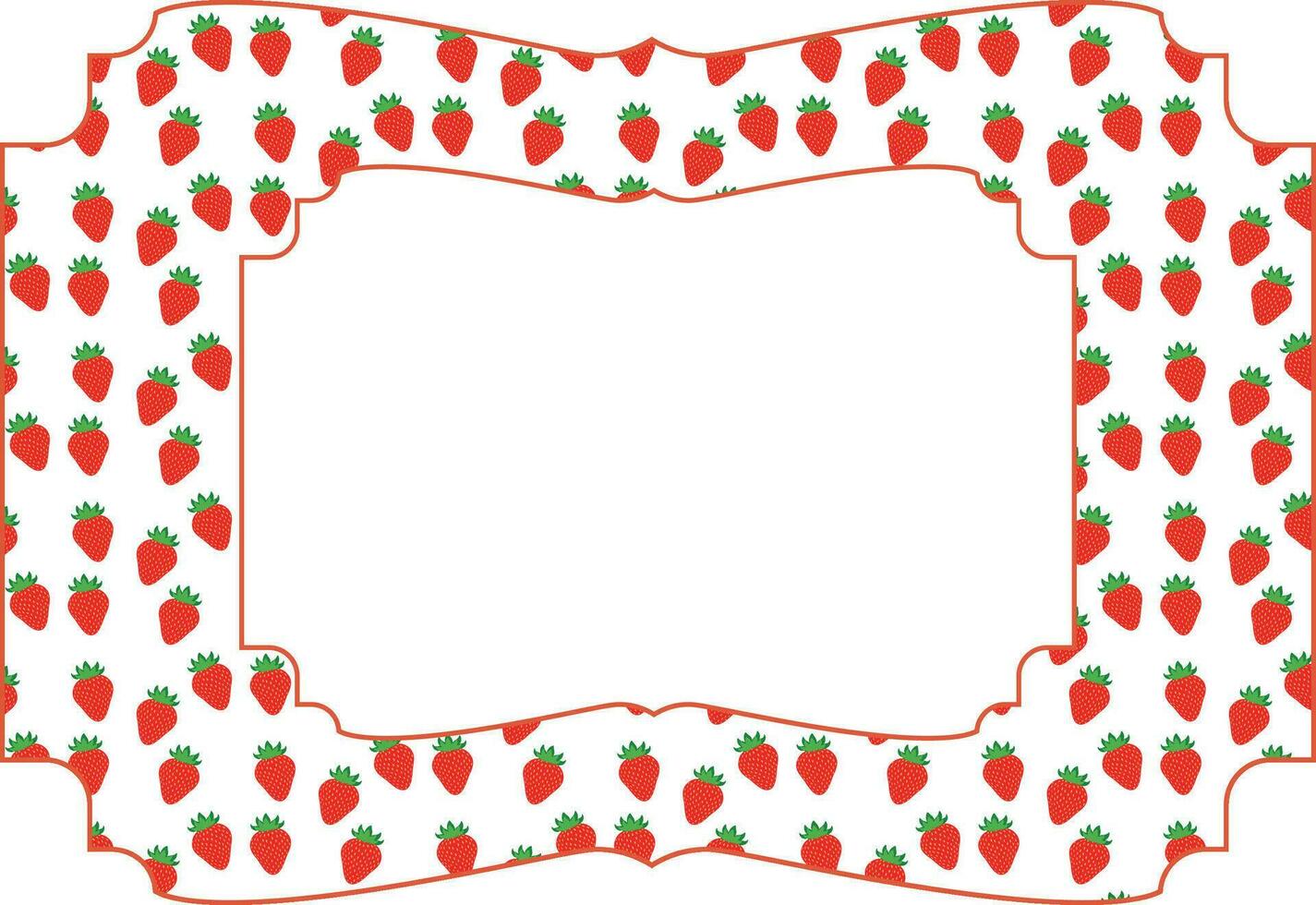 Frame with strawberry background for decoration. vector