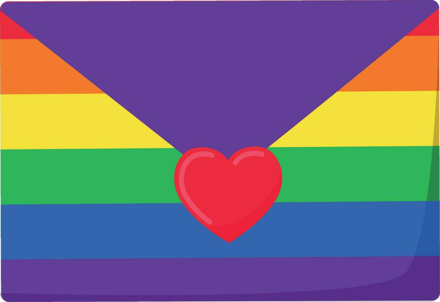 Envelope color rainbow lgbt flag. vector