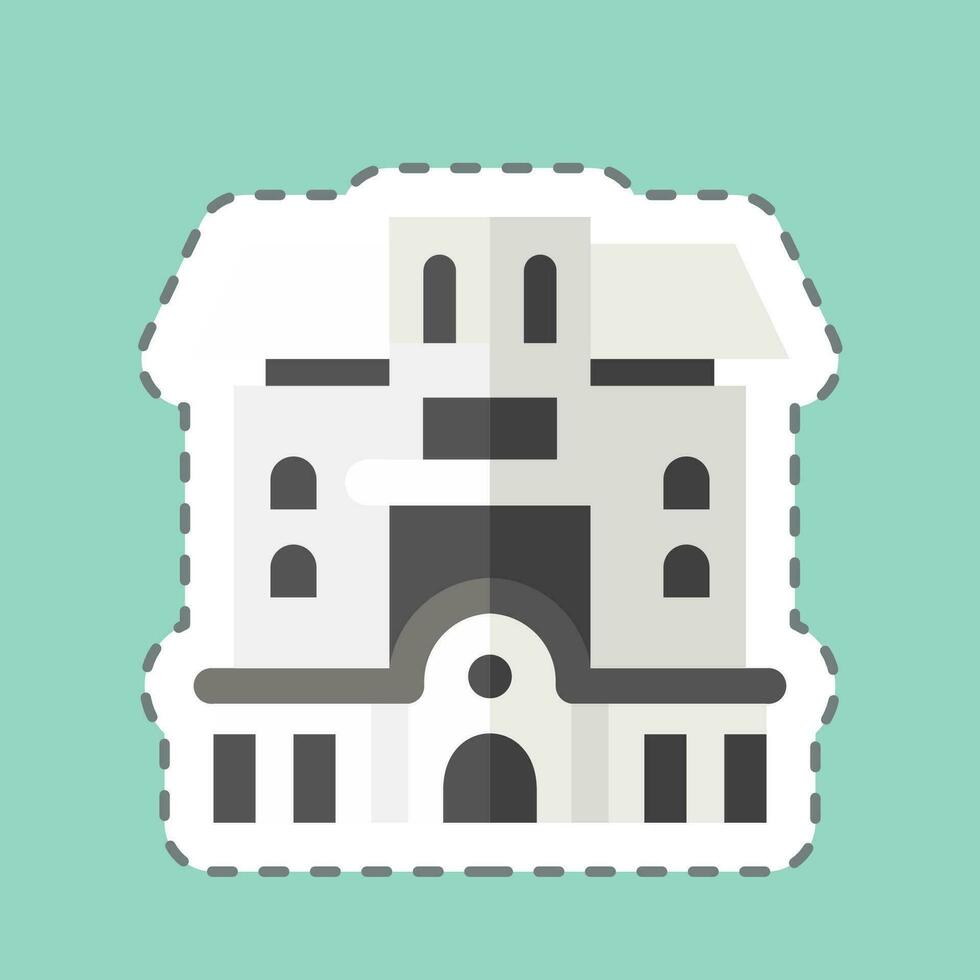 Sticker line cut Condominium. related to Accommodations symbol. simple design editable. simple illustration vector