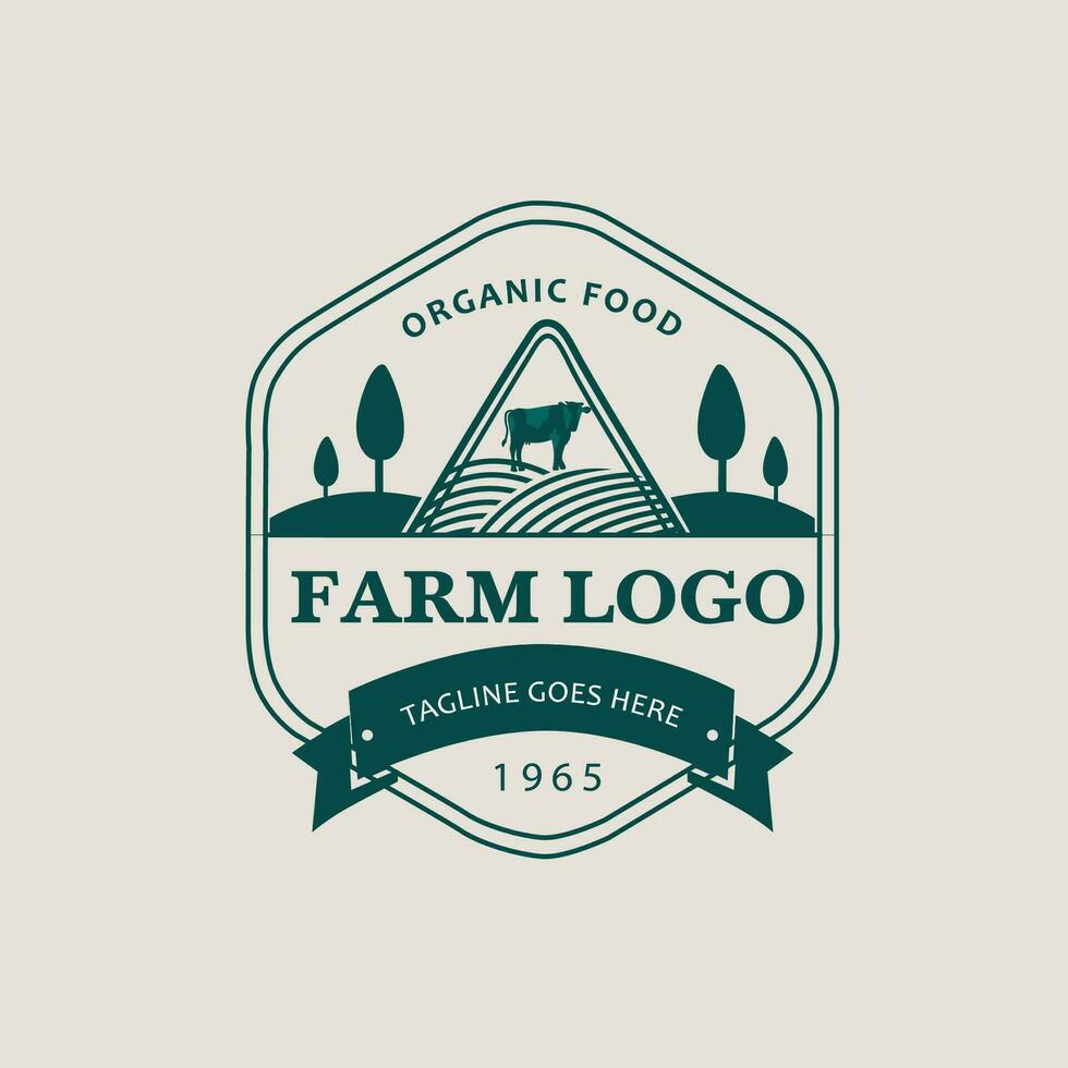 Flat Organic Food Farm Logo vector