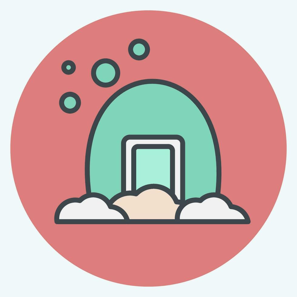 Icon Igloo. related to Accommodations symbol. color mate style. simple design editable. simple illustration vector