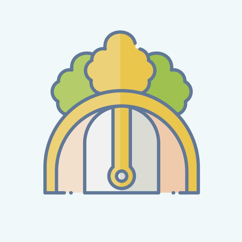Icon Camping Ground Parking. related to Accommodations symbol. doodle style. simple design editable. simple illustration vector
