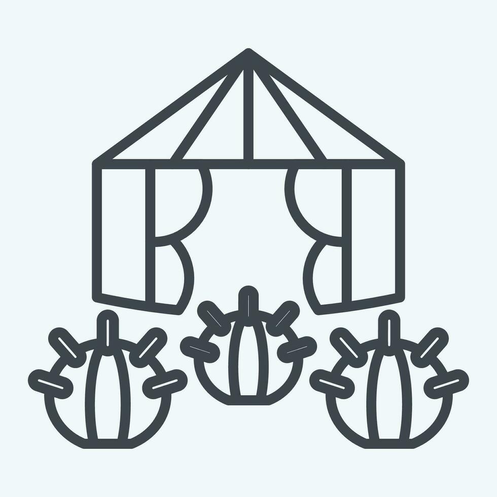 Icon Desert Tent. related to Accommodations symbol. line style. simple design editable. simple illustration vector