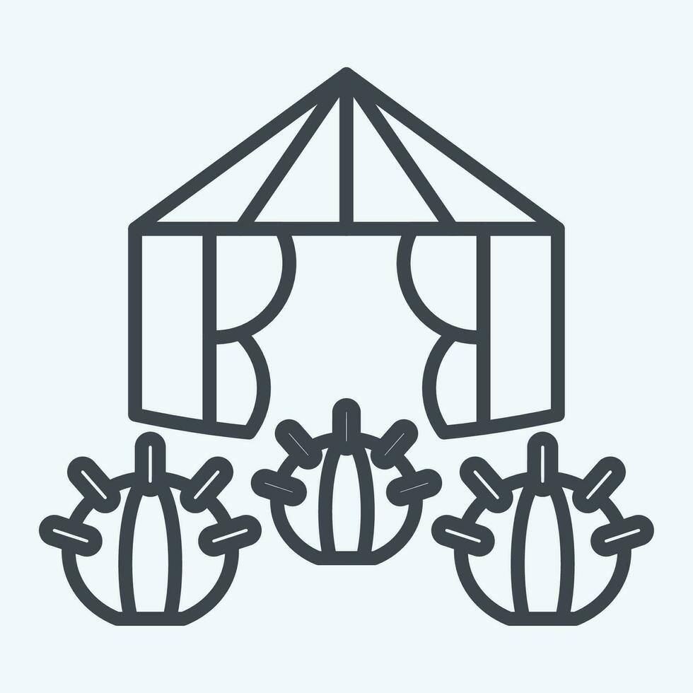 Icon Desert Tent. related to Accommodations symbol. line style. simple design editable. simple illustration vector